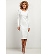 Бяла вталена рокля Merina-0 снимка