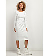 Бяла вталена рокля Merina-2 снимка