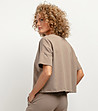 Дамска блуза с къс ръкав в цвят капучино Loretta-1 снимка