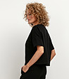 Черна дамска блуза с къс ръкав Loretta-1 снимка