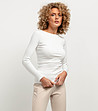 Памучна бяла дамска блуза Adel-2 снимка