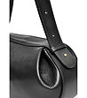 Черна овална чанта от естествена кожа Letta-2 снимка