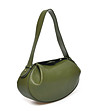 Зелена овална чанта от естествена кожа Letta-1 снимка