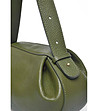 Зелена овална чанта от естествена кожа Letta-2 снимка