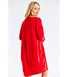 Червена памучна рокля с джобове Tilina-1 снимка