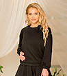 Дамска памучна блуза в черен цвят-0 снимка