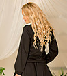 Дамска памучна блуза в черен цвят-1 снимка