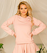 Дамска памучна блуза в розов цвят с декорация-2 снимка
