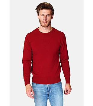 Червен мъжки пуловер с кашмир Jiulien снимка