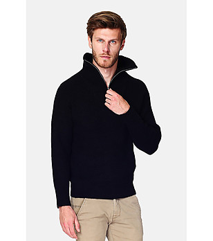 Мъжки пуловер в черно с кашмир Ansel снимка