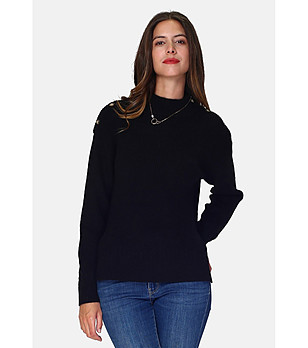 Дамски пуловер в черно Tola снимка