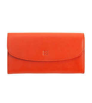 Оранжев дамски портфейл от естествена кожа Gandia с RFID защита снимка