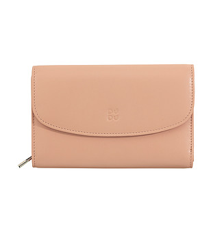 Дамски кожен портфейл в цвят пудра Cannes снимка