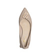 Бежови дамски обувки със златист детайл-3 снимка