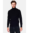 Черен мъжки поло пуловер с кашмир Yegor-0 снимка