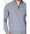 Мъжки сив поло пуловер с кашмир Petre-1 снимка
