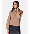 Дамски пуловер в цвят камел с кашмир Farida-0 снимка
