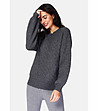 Дамски пуловер в цвят графит с кашмир Farida-0 снимка