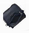Тъмносиня дамска клъч чанта с релеф и верижка Verona-3 снимка