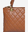 Малка дамска кожена чанта Salvena в нюанс на цвят коняк-2 снимка