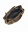 Малка дамска кожена чанта Salvena в цвят таупе-4 снимка