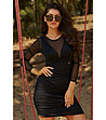 Черна рокля с прозрачни детайли Shena-1 снимка