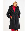 Черно дамско палто от каракул Livena-0 снимка