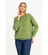 Дамски oversize зелен пуловер Trixie-0 снимка