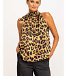 Топ в цвят камел с леопардов принт Melisa-2 снимка