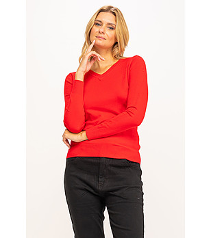Дамски червен пуловер Sidonie снимка