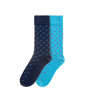 Комплект от 2 чифта памучни мъжки чорапи Basil снимка