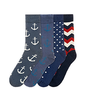 Комплект от 4 чифта памучни мъжки чорапи Donald снимка