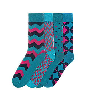 Комплект от 4 чифта памучни мъжки чорапи Drew снимка