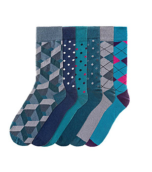 Комплект от 6 чифта памучни мъжки чорапи Donovan снимка