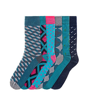 Комплект от 6 чифта памучни мъжки чорапи Dunk снимка
