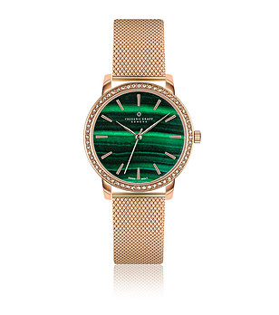 Розовозлатист часовник с ефектен зелен циферблат Rachela снимка