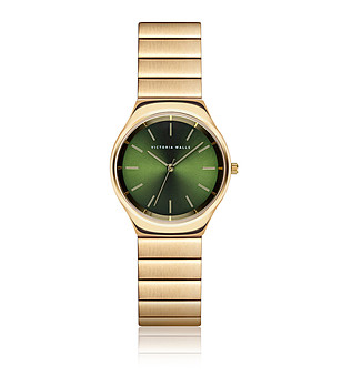 Дамски златист часовник със зелен циферблат Lilia снимка