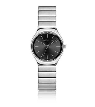 Дамски часовник в сребристо с черен циферблат Kristin снимка