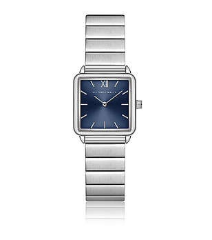 Дамски часовник в сребристо с циферблат в синьо Blanche снимка
