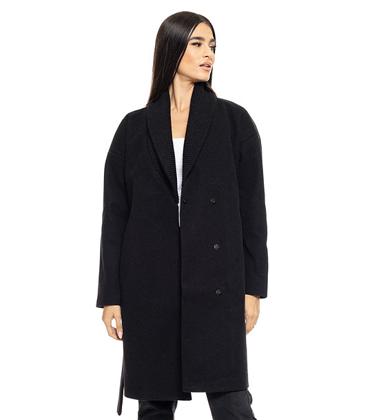 Черно дамско палто Alvara снимка