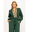 Зелена памучна дамска блуза Lavoni-0 снимка