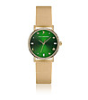 Златист дамски часовник с камъчета и зелен циферблат Tola-0 снимка