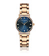 Розовозлатист дамски часовник със син циферблат Lonela-0 снимка