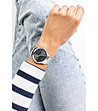 Сребрист дамски часовник с черен циферблат Kristin-1 снимка