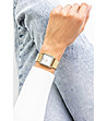 Златист дамски часовник в златисто и бяло Hillie-1 снимка