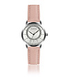 Сребрист дамски часовник с розова каишка Maria-0 снимка