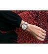 Сребрист дамски часовник с розова каишка Maria-1 снимка