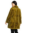 Дамско пухкаво палто в зелено-жълт нюанс Indiasa-2 снимка