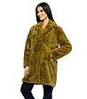Дамско пухкаво палто в зелено-жълт нюанс Indiasa-3 снимка