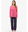 Дамска памучна пижама в тъмносиньо и розово-0 снимка
